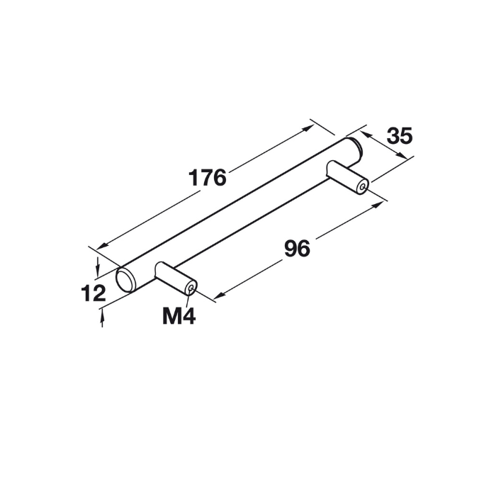 Bar Pull 1/2" 12 mm Elemental Steel