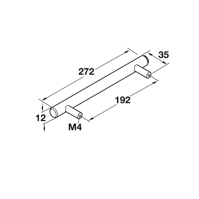 Bar Pull 1/2" 12 mm Elemental Steel