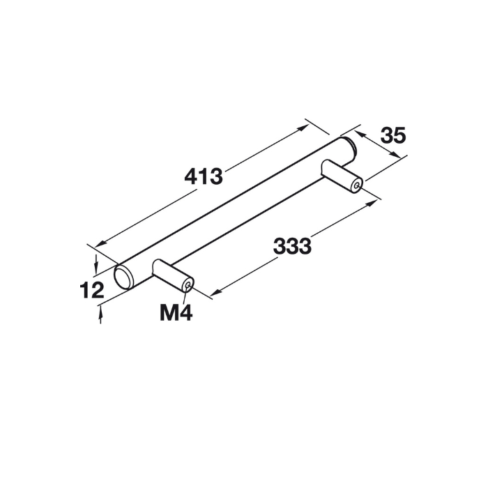 Bar Pull 1/2" 12 mm Elemental Steel