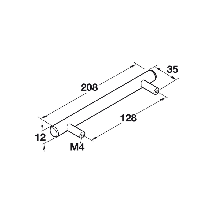 Bar Pull 1/2" 12 mm Elemental Steel