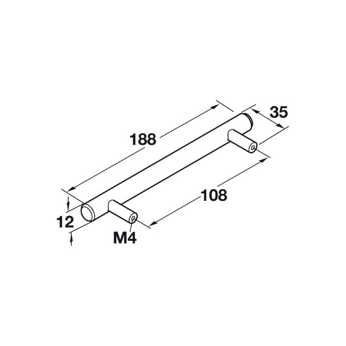 Bar Pull 1/2" 12 mm Elemental Steel