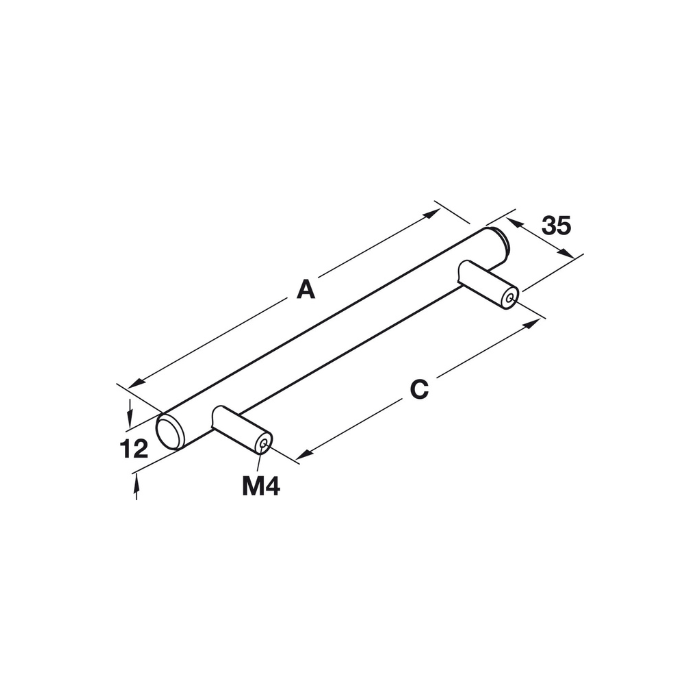 Bar Pull 1/2" 12 mm Elemental Steel