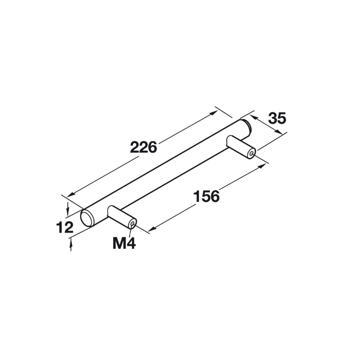 Bar Pull 1/2" 12 mm Elemental Steel