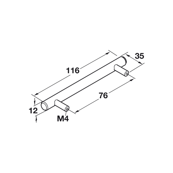 Bar Pull 1/2" 12 mm Elemental Steel