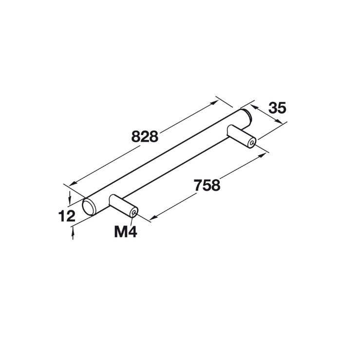 Bar Pull 1/2" 12 mm Elemental Steel