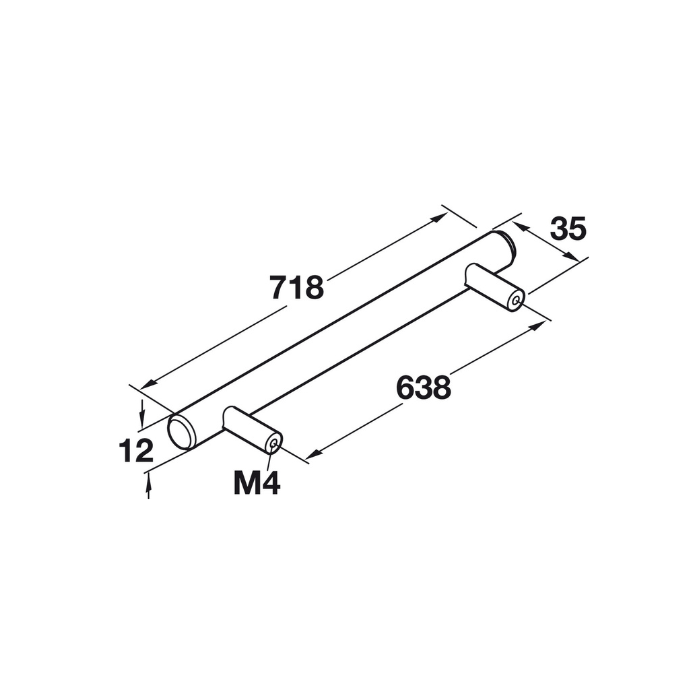 Bar Pull 1/2" 12 mm Elemental Steel