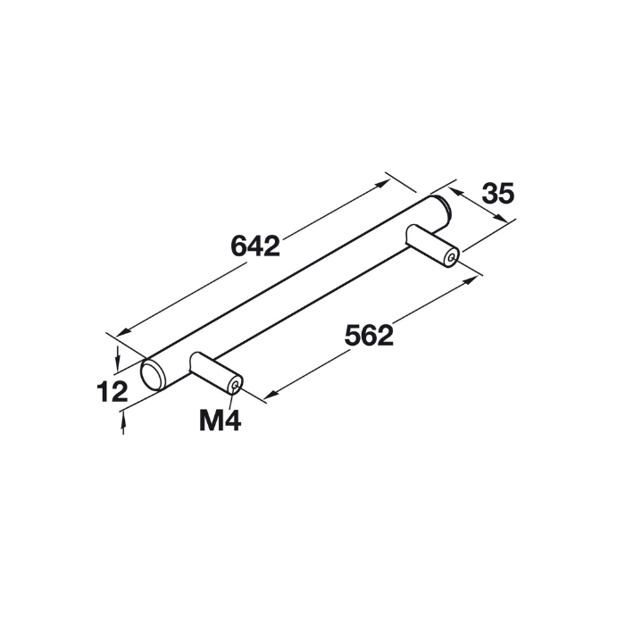 Bar Pull 1/2" 12 mm Elemental Steel