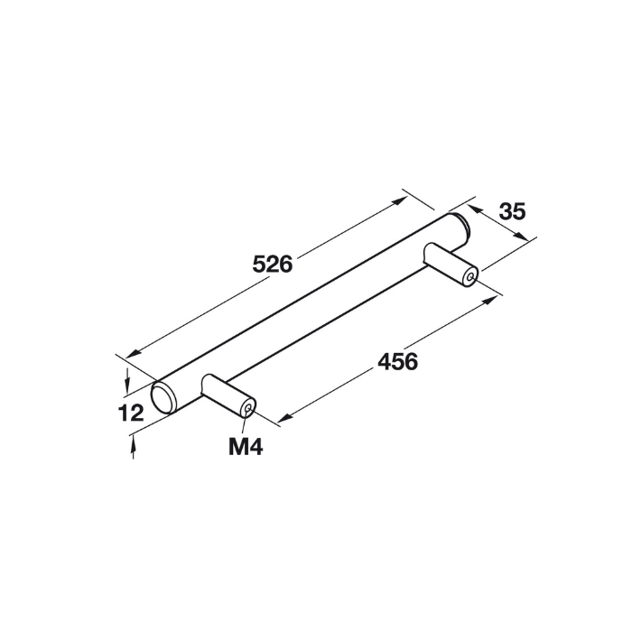 Bar Pull 1/2" 12 mm Elemental Steel