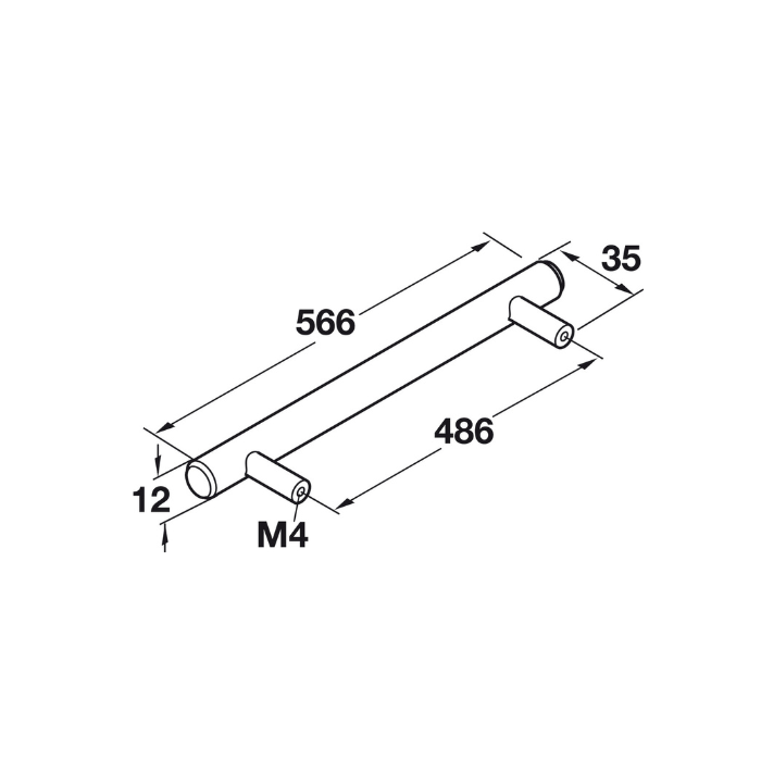 Bar Pull 1/2" 12 mm Elemental Steel