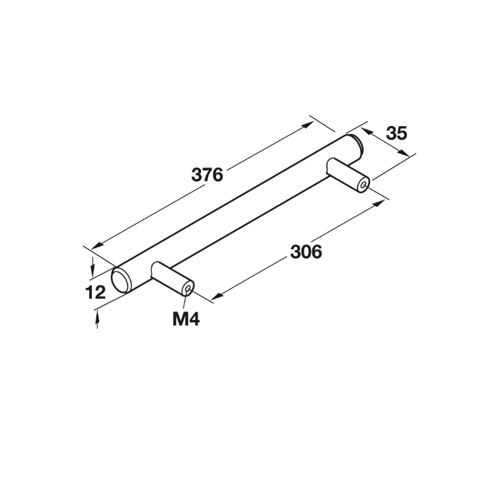 Bar Pull 1/2" 12 mm Elemental Steel