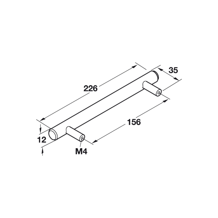 Bar Pull 1/2" 12 mm Elemental Steel