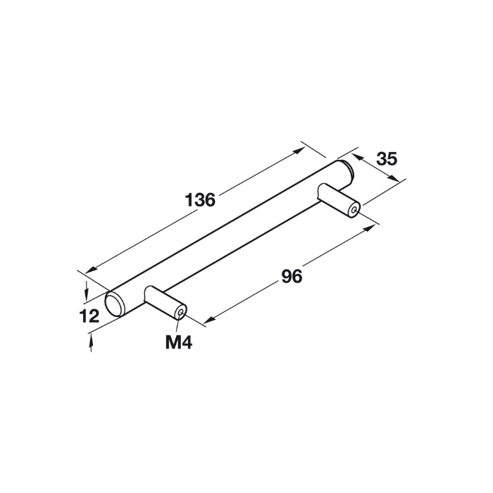 Bar Pull 1/2" 12 mm Elemental Steel