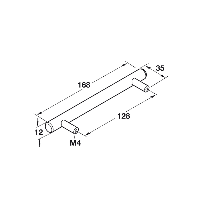 Bar Pull 1/2" 12 mm Elemental Steel