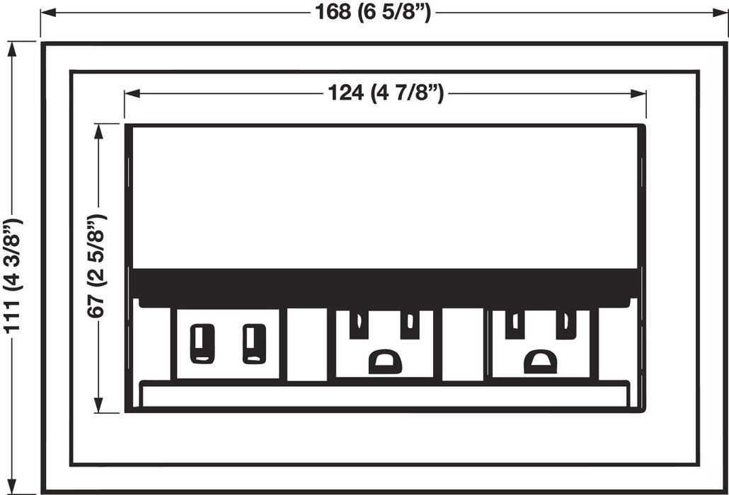 Hide-A-Dock Power Data Station 2 AC Outlets 2 USB Ports