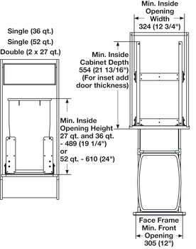 Waste Bin Pull-Out Matrix Single